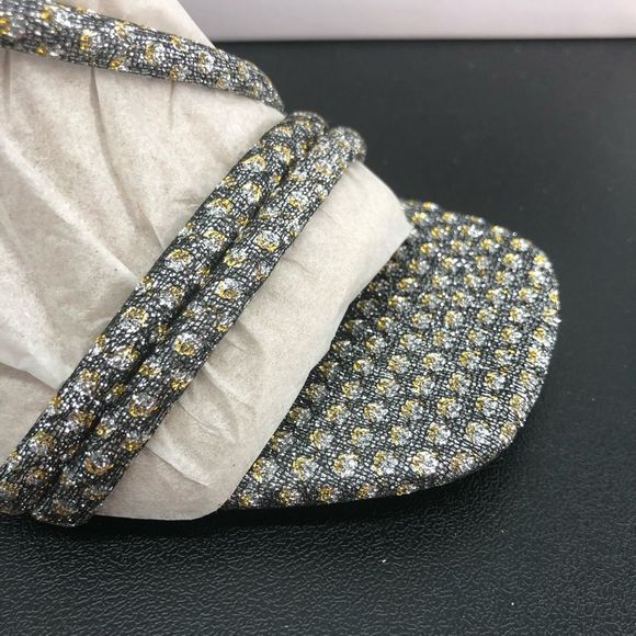 Rebecca Minkoff Nanine Silver Gold Strappy Ankle Strap Heeled Sandals - Picture 5 of 14